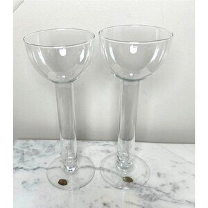 Tall Glass Floating Candle Holders Pair |Wedding Centerpiece Candle Stands